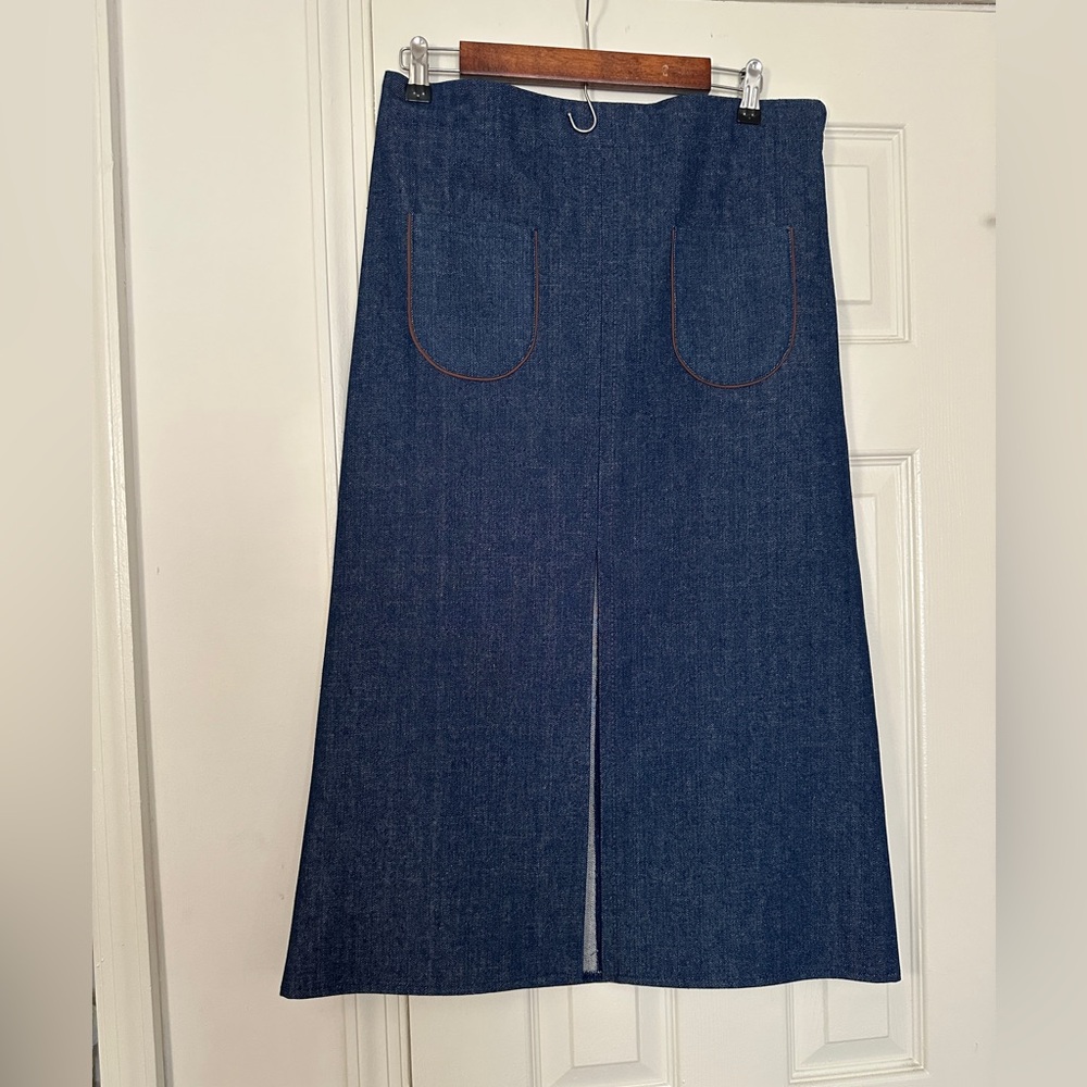 Heavy denim maxi skirt